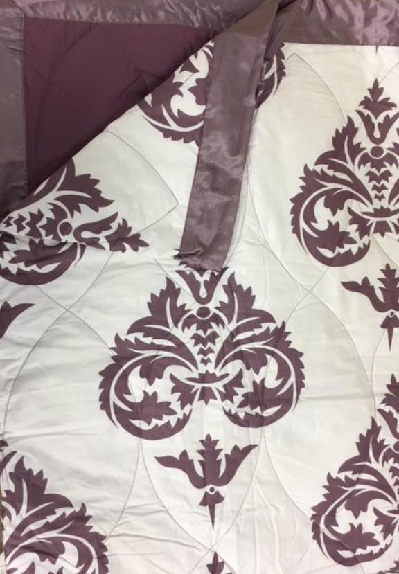 Queen Soft Purple Reversible Decorative Print Down Blanket